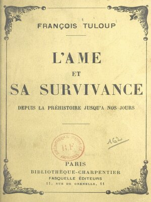 cover image of L'âme et sa survivance